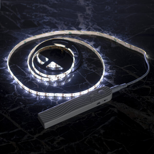 Tasma LED na baterie USB czujnik ruchu 2M zimny bialy