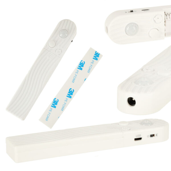 Tasma LED wodoodporna na baterie USB czujnik ruchu 1M 59LED cieply bialy