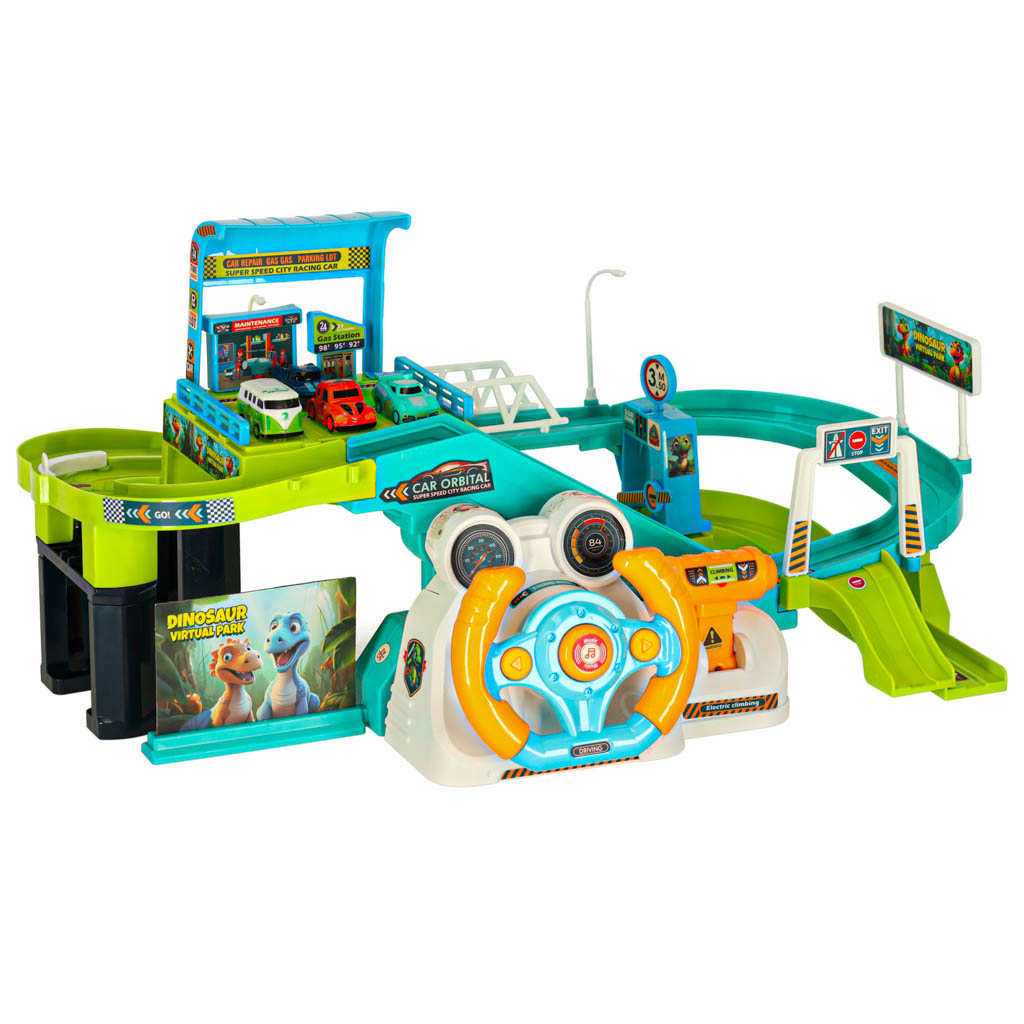 Tor samochodowy parking interaktywny z kierownica wyscigowy