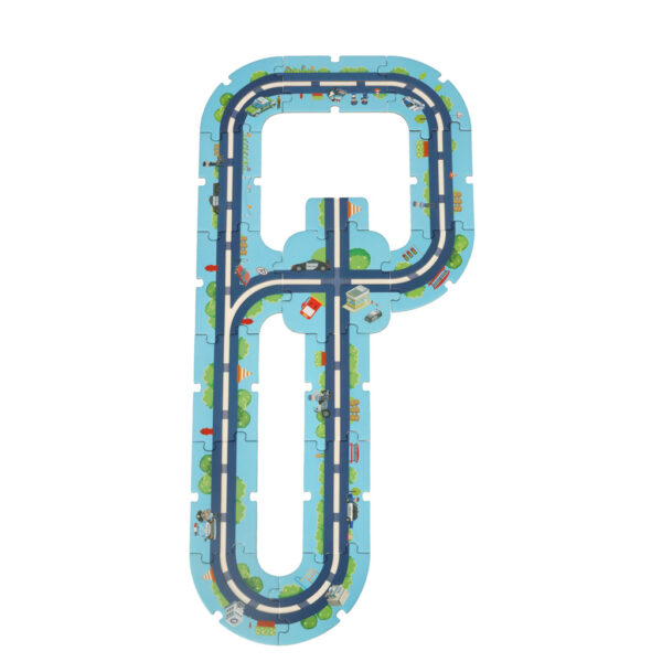 Tor samochodowy puzzle policja pojazdy miasto 47 elementow