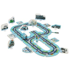 Tor samochodowy puzzle policja pojazdy miasto 47 elementow