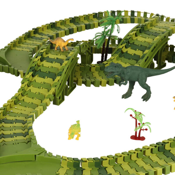 Tor wyscigowy dinozaury samochody 240 elementow