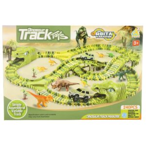 Tor wyscigowy dinozaury samochody 240 elementow
