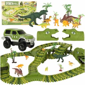 Tor wyscigowy dinozaury samochody 240 elementow