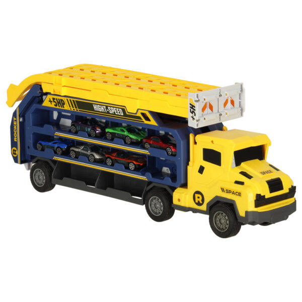 Tor wyscigowy samochodowy laweta transporter 6 el zolty