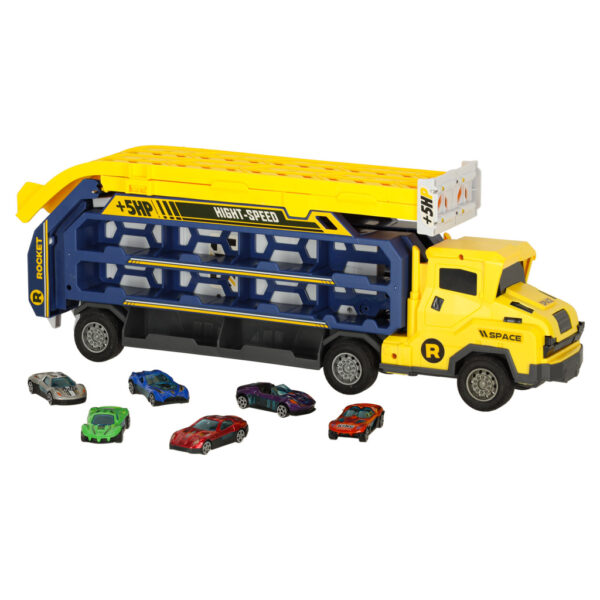 Tor wyscigowy samochodowy laweta transporter 6 el zolty