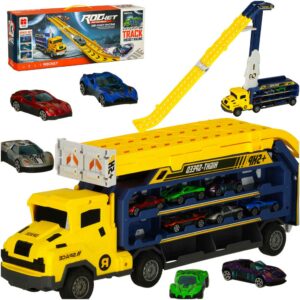 Tor wyscigowy samochodowy laweta transporter 6 el zolty