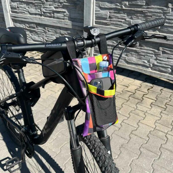 Torba na rower hulajnoge kierownice telefon sakwa rowerowa kolorowa kratka