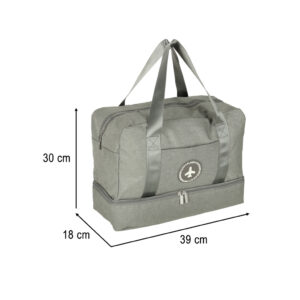Torba podrozna bagaz podreczny 39 x 18 x 30 cm szara