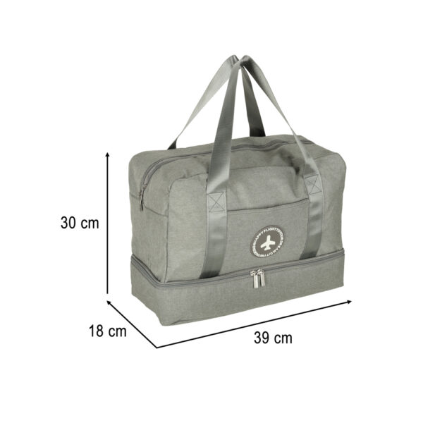 Torba podrozna bagaz podreczny 39 x 18 x 30 cm szara