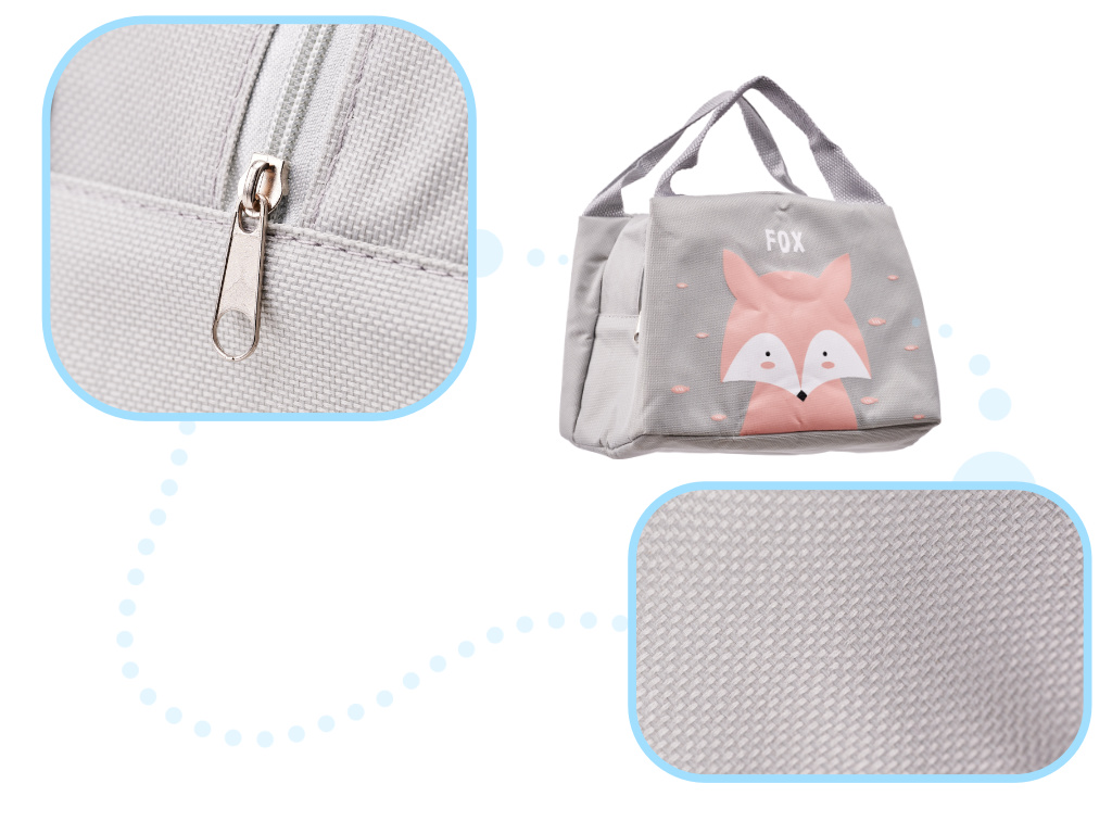 Torba termiczna izolacyjna sniadanie lunch lis rozowy