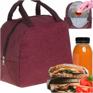 Torba termiczna na lunch jedzenie sniadaniowa izolacyjna czerwona