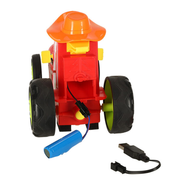 Traktor ciagnik zdalnie sterowany na pilota RC skaczacy tanczacy dzwiek czerwony