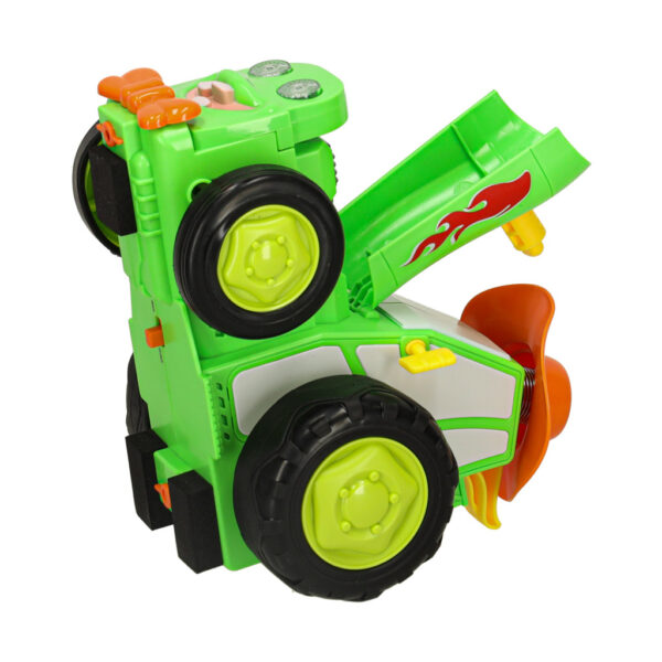 Traktor ciagnik zdalnie sterowany na pilota RC skaczacy tanczacy dzwiek zielony