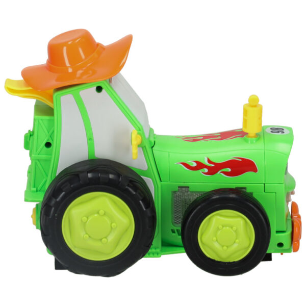 Traktor ciagnik zdalnie sterowany na pilota RC skaczacy tanczacy dzwiek zielony