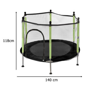 Trampolina do domu ogrodu dla dzieci siatka pilki 140cm 55inch zielona