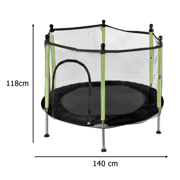 Trampolina do domu ogrodu dla dzieci siatka pilki 140cm 55inch zielona