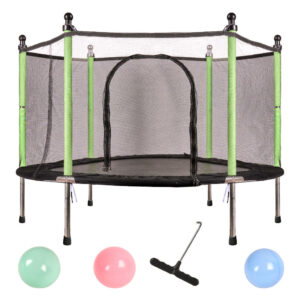 Trampolina do domu ogrodu dla dzieci siatka pilki 140cm 55inch zielona