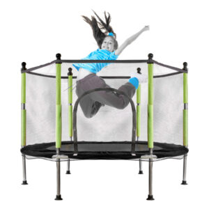 Trampolina ogrodowa dla dzieci siatka 140 cm zielona