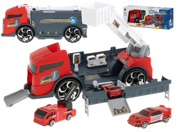 Transporter ciezarowka auto 2w1 parking laweta czerwony Transporter ciezarowka auto 2w1 parking laweta czerwony