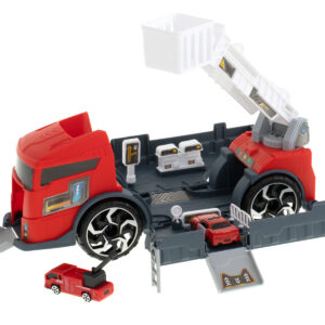 Transporter ciezarowka auto 2w1 parking laweta czerwony