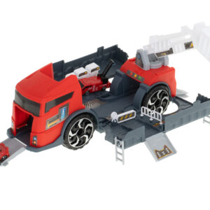 Transporter ciezarowka auto 2w1 parking laweta czerwony