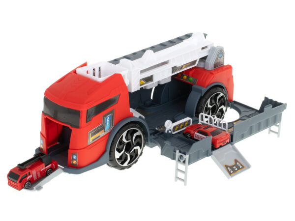 Transporter ciezarowka auto 2w1 parking laweta czerwony
