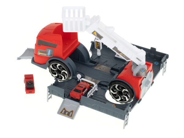 Transporter ciezarowka auto 2w1 parking laweta czerwony
