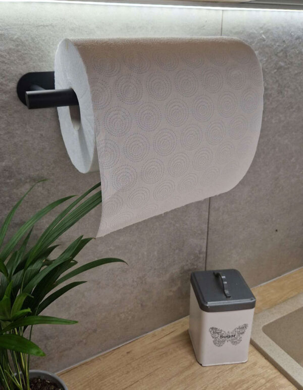 Uchwyt wieszak na recznik papier toaletowy czarny