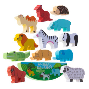Ukladanka gra balansujace zwierzatka safari