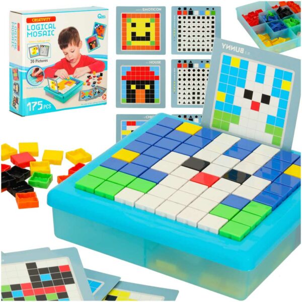 Ukladanka kreatywna logiczna klocki puzzle mozaika 175 elementow Ukladanka kreatywna logiczna klocki puzzle mozaika 175 elementow