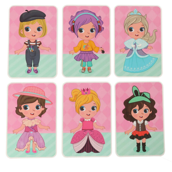 Ukladanka puzzle magnetyczne ubierz lalke 51el