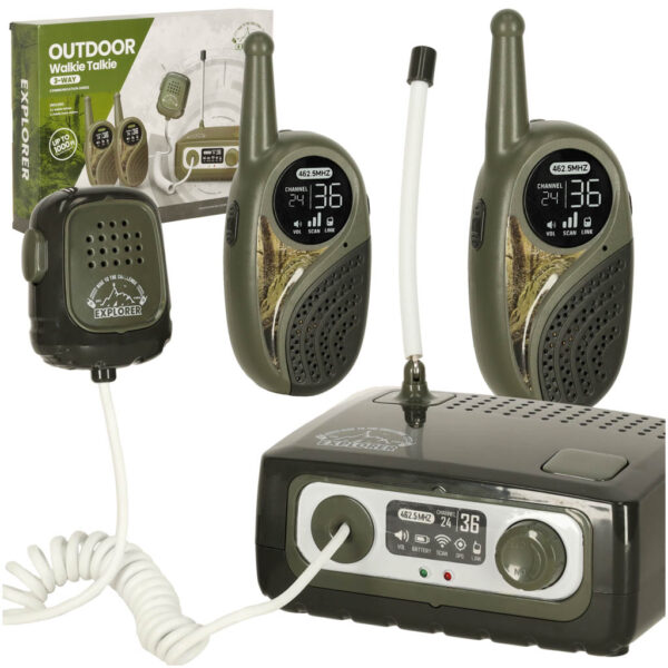 Walkie Talkie krotkofalowka zestaw z centrala dla dzieci khaki Walkie Talkie krotkofalowka zestaw z centrala dla dzieci khaki