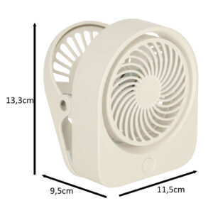Wentylator wiatrak biurkowy z klipsem USB 11 cm bialy