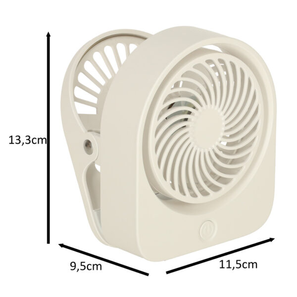 Wentylator wiatrak biurkowy z klipsem USB 11 cm bialy