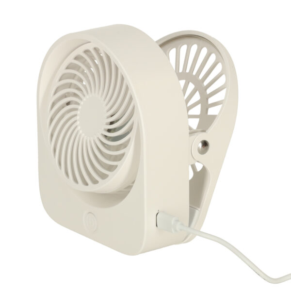 Wentylator wiatrak biurkowy z klipsem USB 11 cm bialy