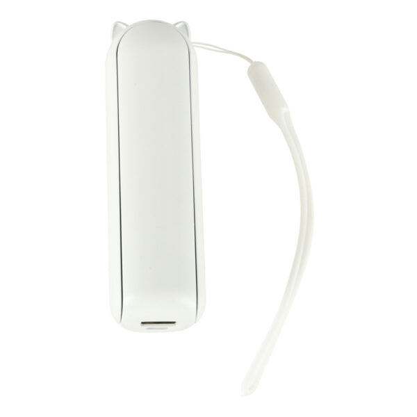 Wiatrak biurkowy wentylator mini reczny skladany wiatraczek przenosny USB bialy