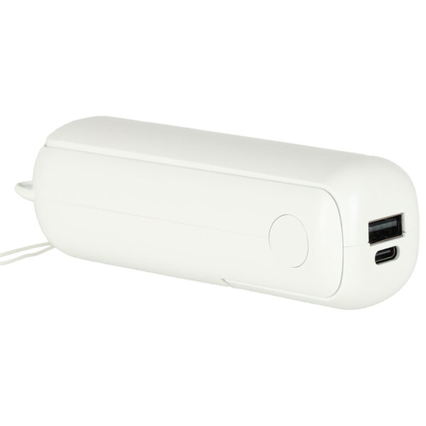 Wiatrak biurkowy wentylator mini reczny skladany wiatraczek przenosny USB bialy