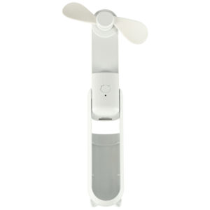 Wiatrak biurkowy wentylator mini reczny skladany wiatraczek przenosny USB bialy