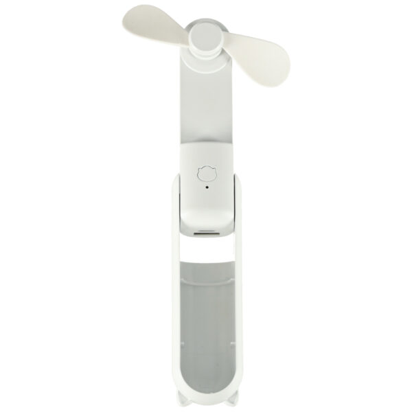 Wiatrak biurkowy wentylator mini reczny skladany wiatraczek przenosny USB bialy