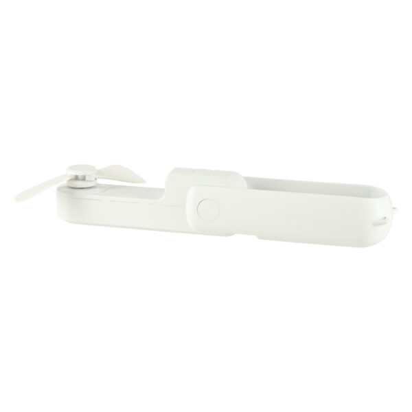 Wiatrak biurkowy wentylator mini reczny skladany wiatraczek przenosny USB bialy