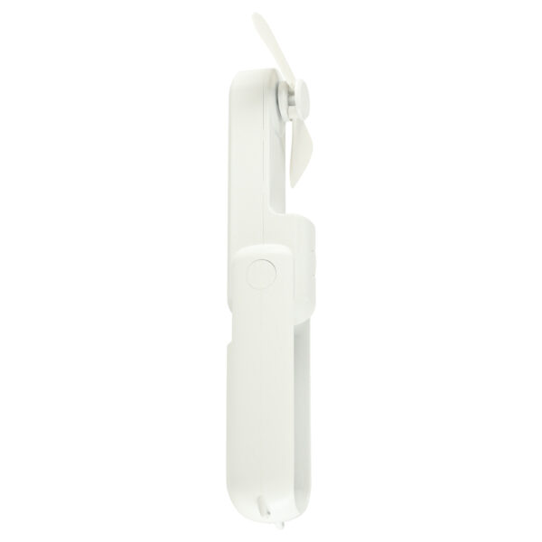 Wiatrak biurkowy wentylator mini reczny skladany wiatraczek przenosny USB bialy