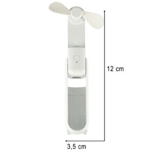 Wiatrak biurkowy wentylator mini reczny skladany wiatraczek przenosny USB bialy