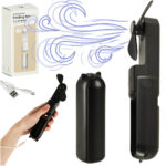 Wiatrak biurkowy wentylator mini reczny skladany wiatraczek przenosny USB czarny