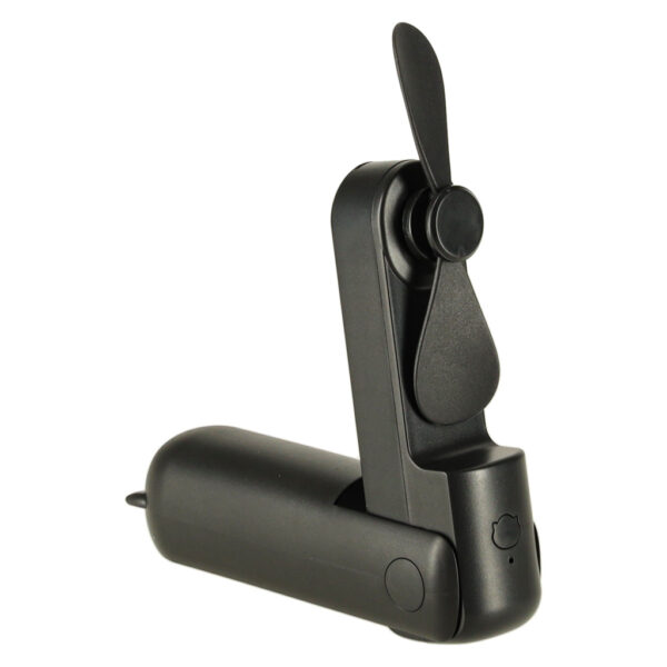 Wiatrak biurkowy wentylator mini reczny skladany wiatraczek przenosny USB czarny