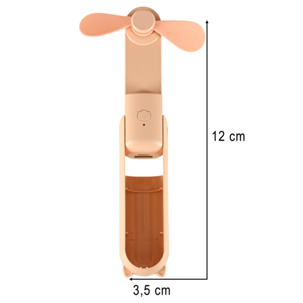 Wiatrak biurkowy wentylator mini reczny skladany wiatraczek przenosny USB rozowy