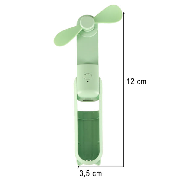 Wiatrak biurkowy wentylator mini reczny skladany wiatraczek przenosny USB zielony