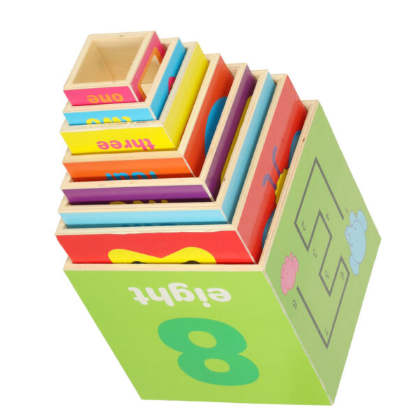 Wieza edukacyjna drewniana sorter ksztalty nauka liczenia 71cm XXL