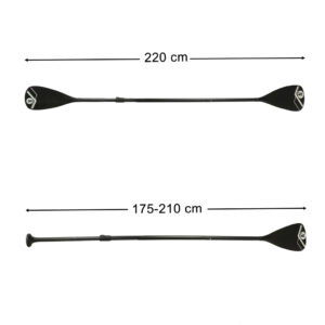 Wioslo kajakowe do deski SUP 2w1 skladane aluminiowe regulowane 175 220 cm