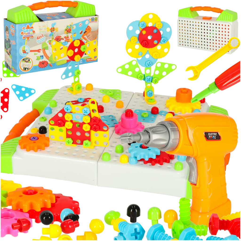 Wkretarka wiertarka srubki klocki konstrukcyjne 181 elementow